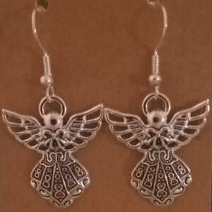 Elegant Silver Angel Wing Earrings